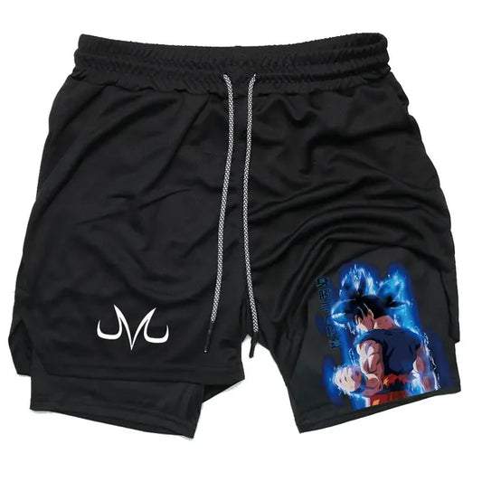 Pantalones cortos de anime para correr y fitness para hombre