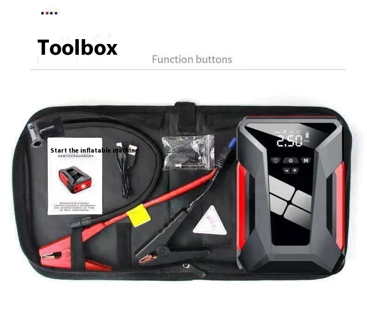 Banco de energía de emergencia para automóvil de 12 V y arrancador inflable todo en uno