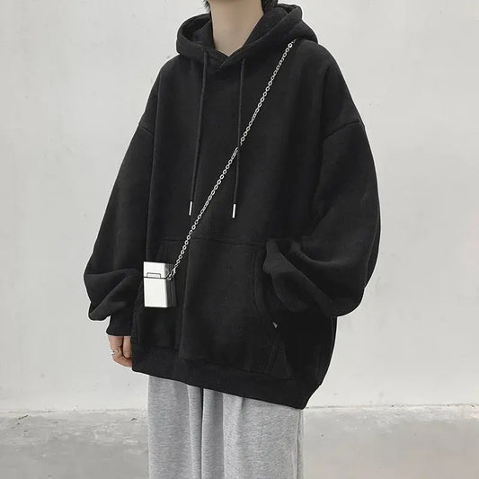 Sudadera con capucha Y2K gris oscuro para hombre