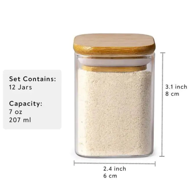 Juego de tarros de cristal para especias