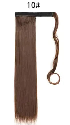 Extensión de cola de caballo larga y recta con clip para mujeres