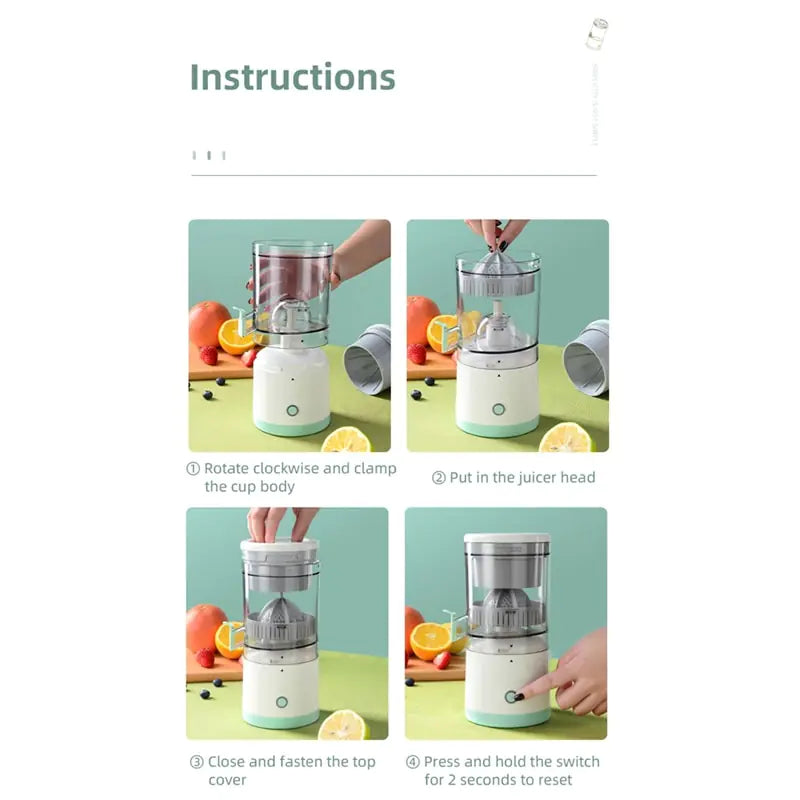 Exprimidor eléctrico inalámbrico de baja velocidad