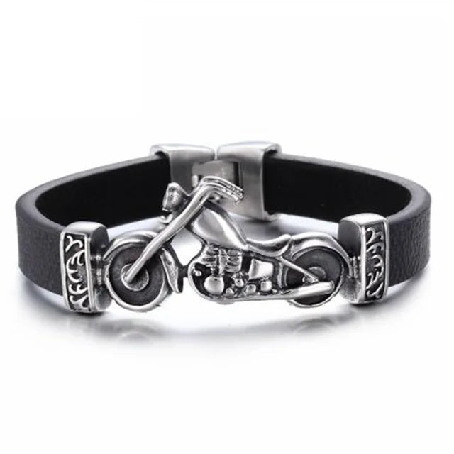 Pulsera clásica de cuero multicapa tejida a mano