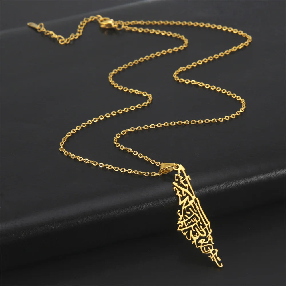 Collares unisex de acero inoxidable con mapa hueco