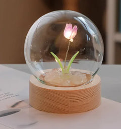 Handmade DIY LED Tulip Flower Night Light – Bedside Table Lamp