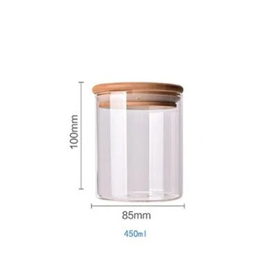 Recipientes para almacenar alimentos de vidrio de borosilicato recubierto de bambú