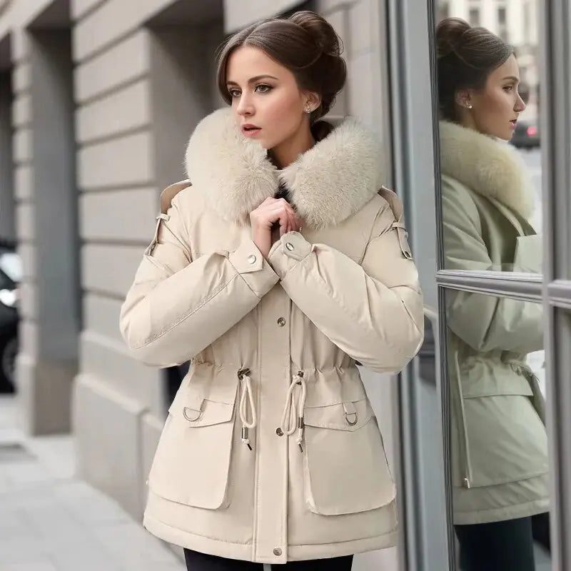Chaqueta de invierno para mujer, parka de moda