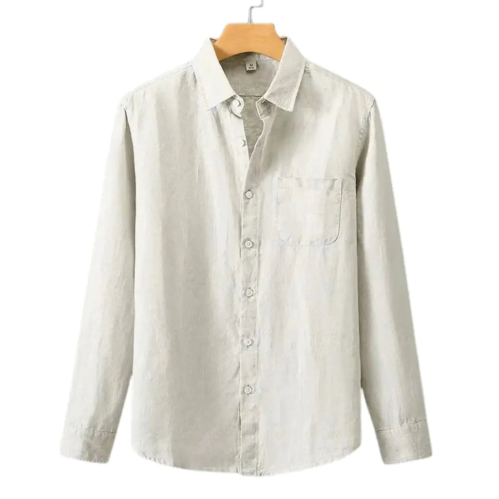 Camisa de algodón de manga larga para hombre de East Rain