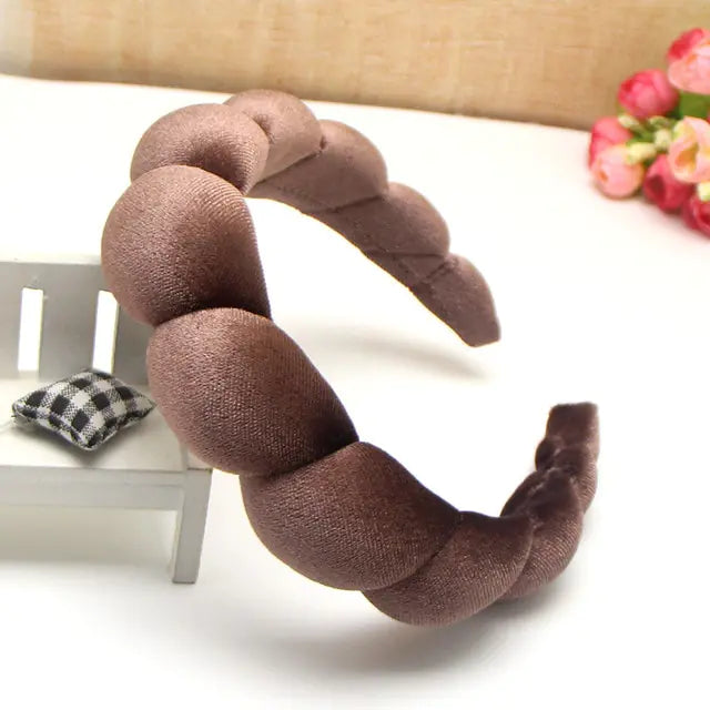 Diadema de tela de rizo con burbujas de maquillaje de spa