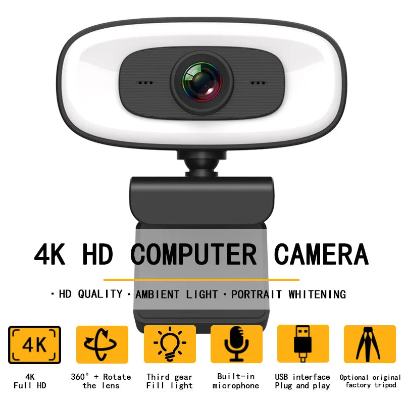 Mini cámara web HD 4K