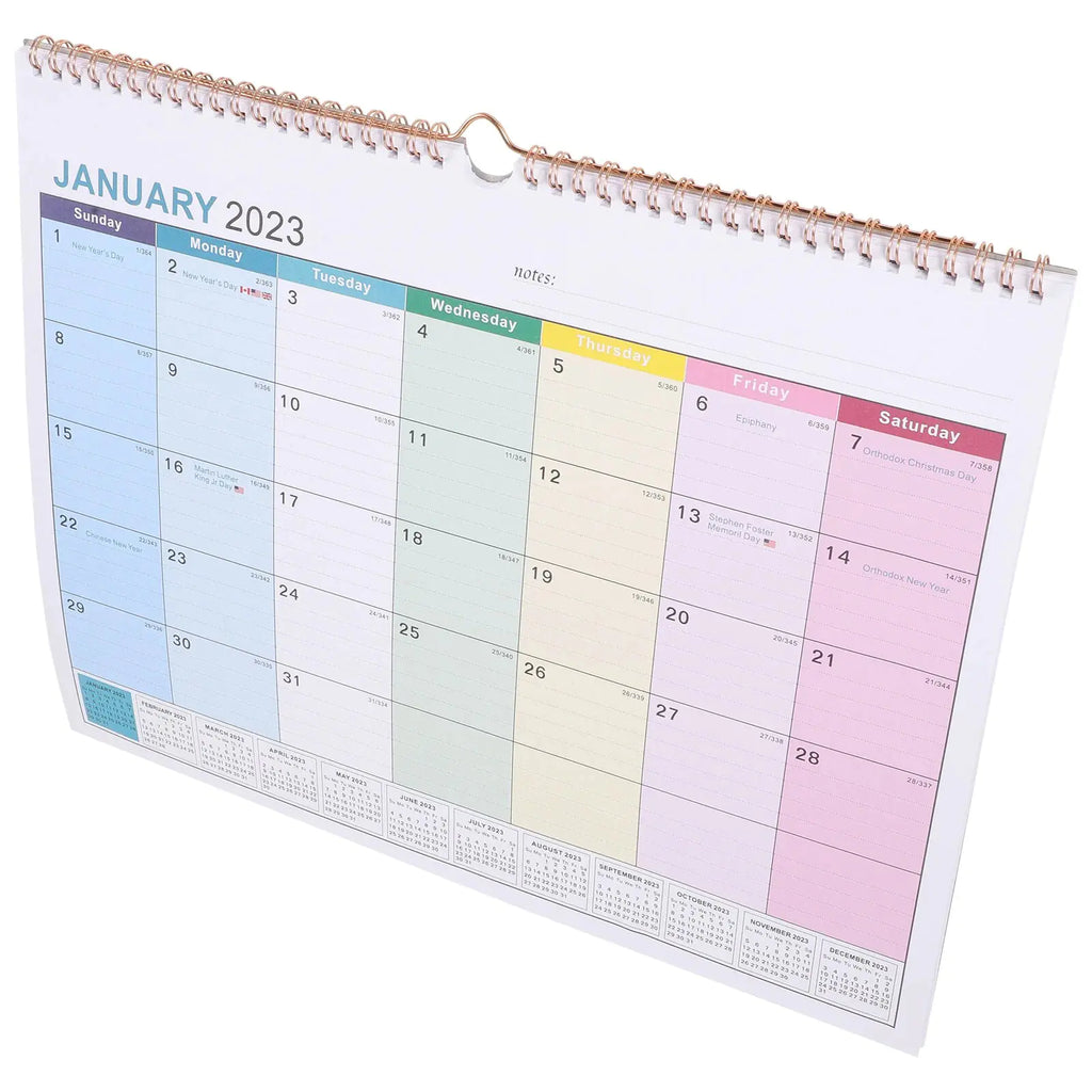 Calendario mensual colgante para colgar en la pared, para citas, para el hogar y vacaciones