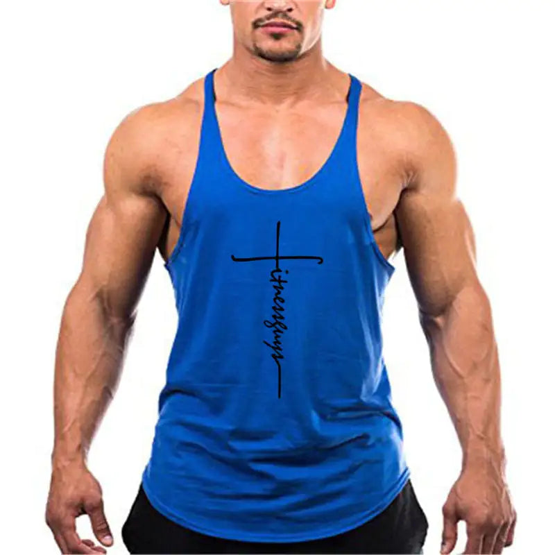 Camiseta sin mangas con tirantes para hombre, marca Gym, ropa de culturismo