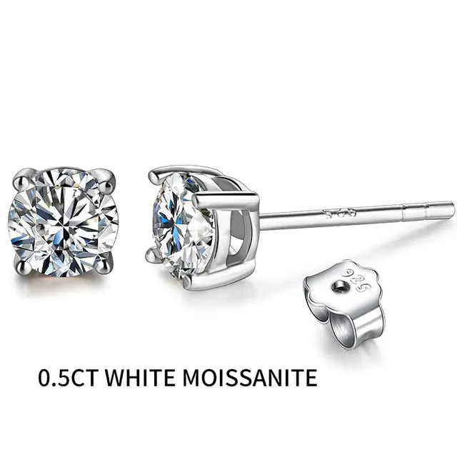 Pendientes de moissanita de 2 quilates