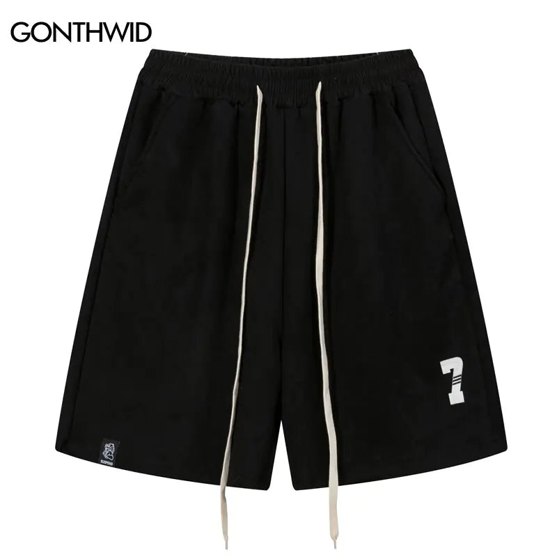 Pantalones cortos de gamuza Harajuku para hombre