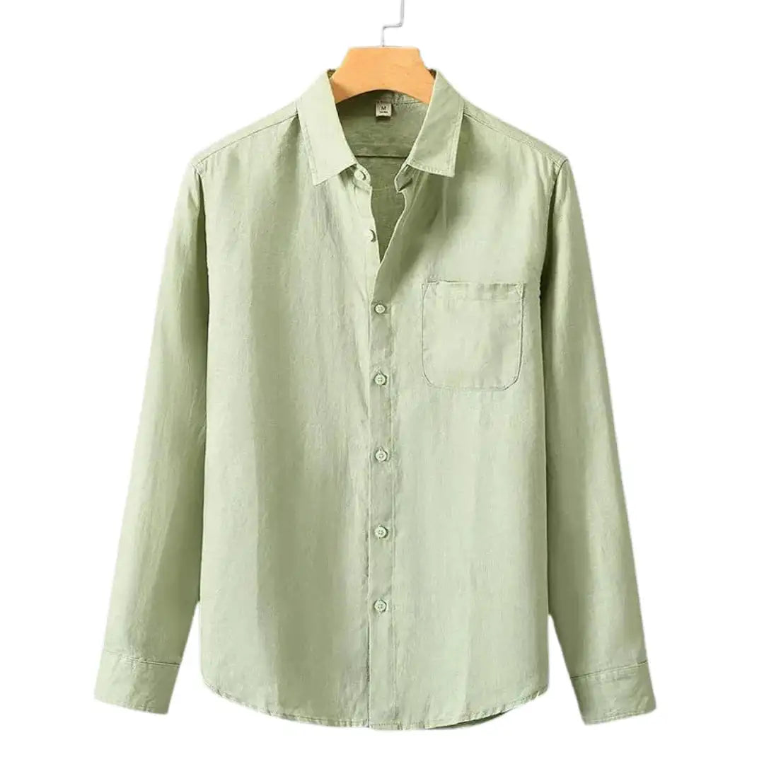Camisa de algodón de manga larga para hombre de East Rain