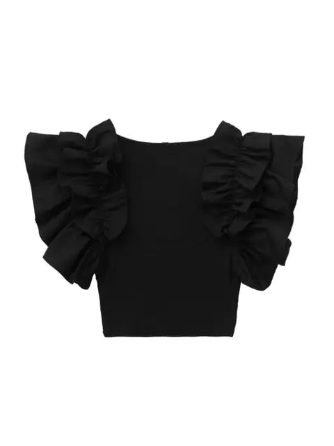 Camisetas ajustadas de punto sexys de moda de verano TRAF para mujer