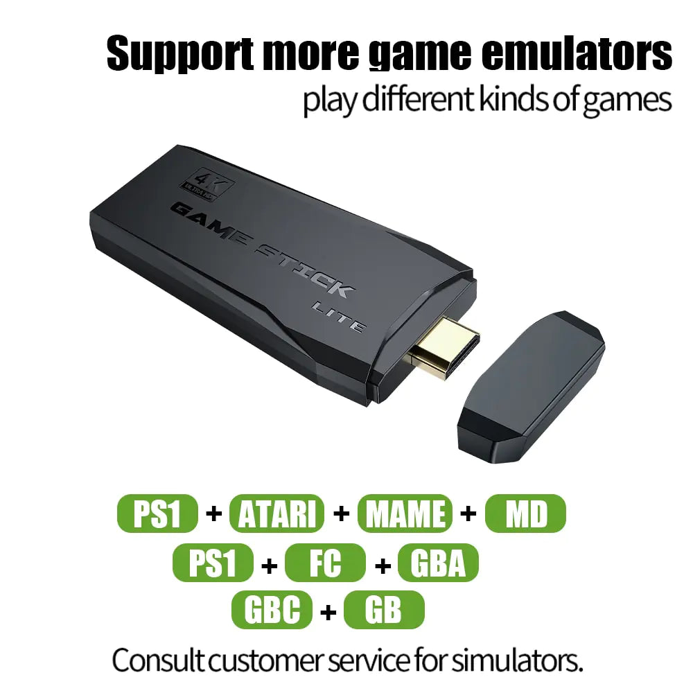 Consola de videojuegos Ewwke M8, 2,4 G, mando inalámbrico doble, 4K, 10 000 juegos, 64 GB, juegos retro