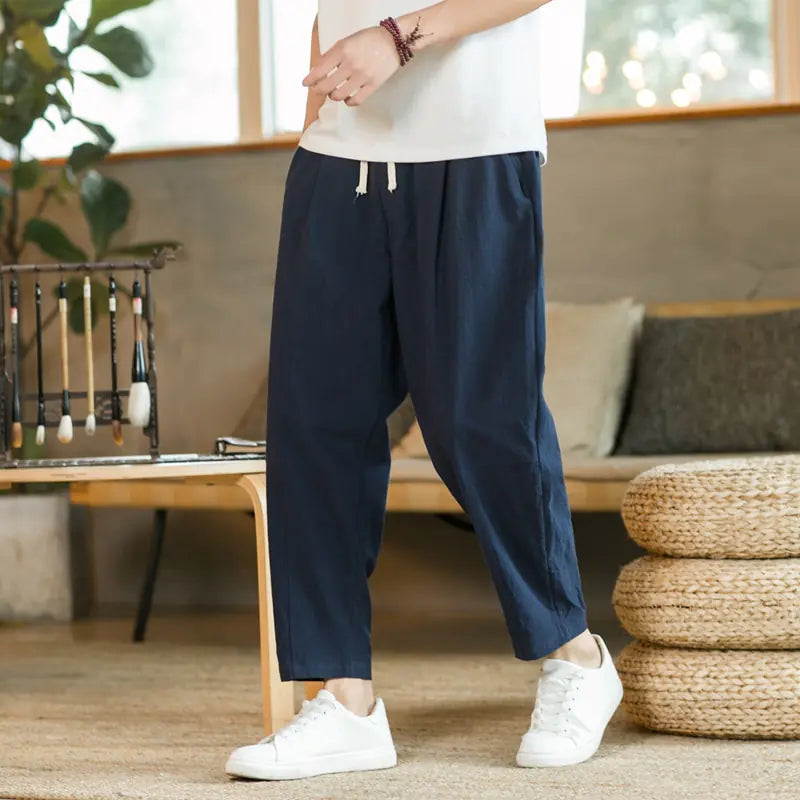 Pantalones de lino y algodón de verano