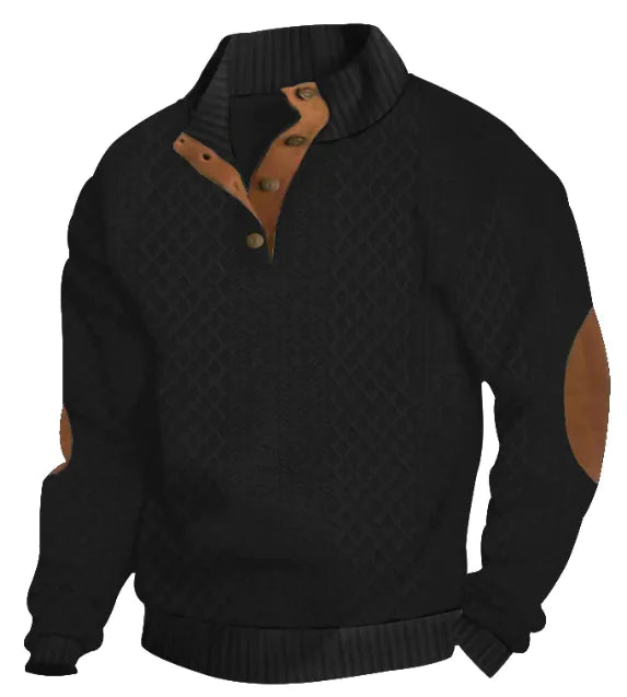 Suéter de punto jacquard de manga larga y cuello alto