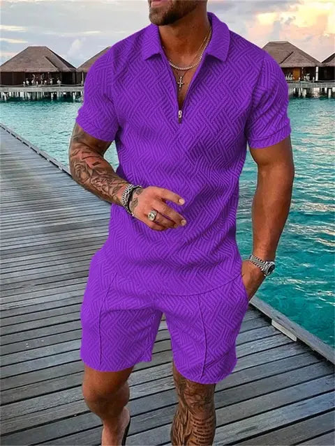 Conjunto deportivo informal de dos piezas para hombre de verano 2024