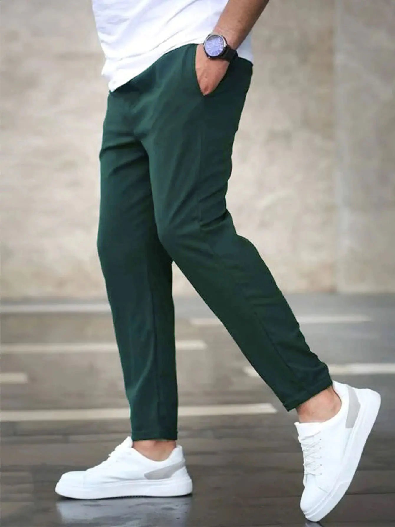 Pantalones casuales de corte crop para hombre