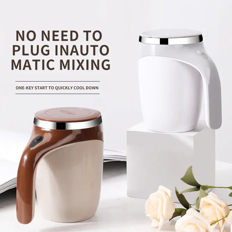 Taza de café automática recargable con agitador
