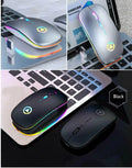 Ratón inalámbrico recargable por USB RGB de 2,4 GHz