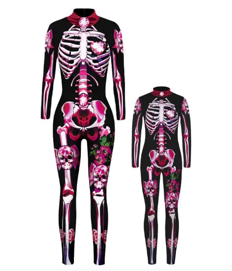 3D Skeleton Long-Sleeved Jumpsuit