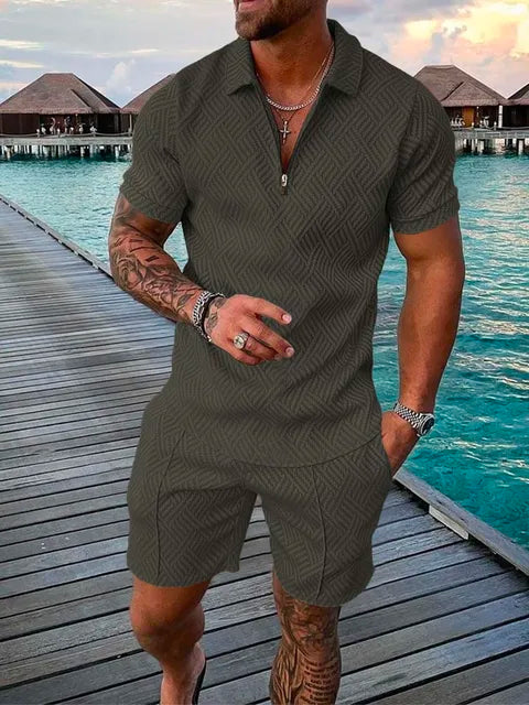 Conjunto deportivo informal de dos piezas para hombre de verano 2024