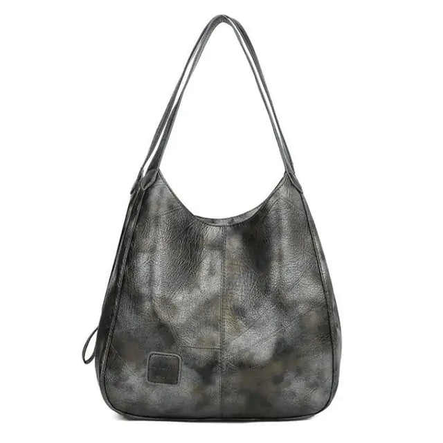 Bolso de mano vintage de piel sintética para mujer