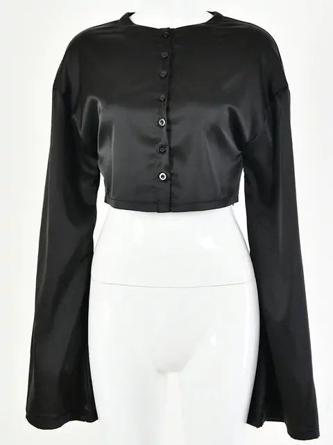 Conjunto de vestido informal de satén de dos piezas