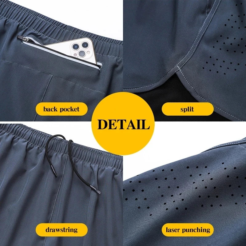 Pantalones cortos de secado rápido para correr para hombre