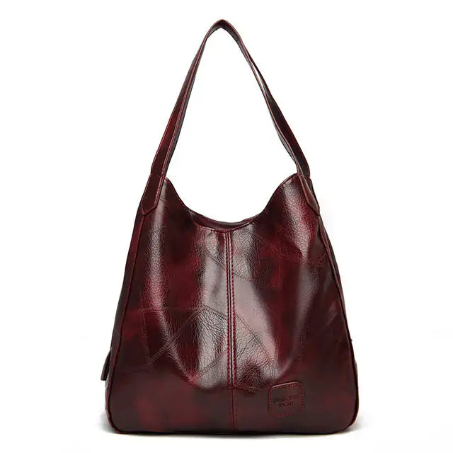 Bolso de mano vintage de piel sintética para mujer