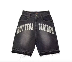 New Fashion Men's Loose Fashion Fashion Brand Retro Alphabet Denim Shorts