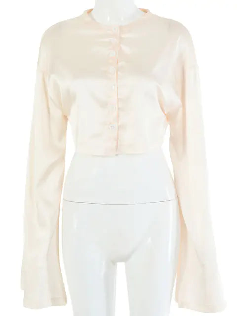 Conjunto de vestido informal de satén de dos piezas