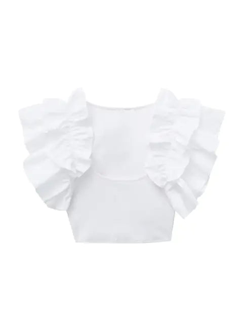 Camisetas ajustadas de punto sexys de moda de verano TRAF para mujer