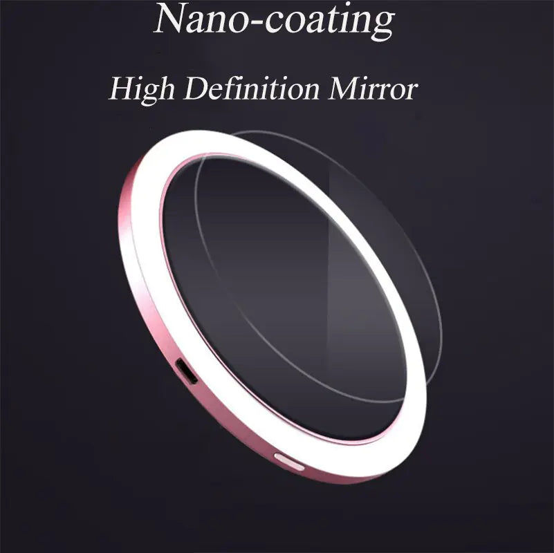 Mini espejo de maquillaje LED portátil