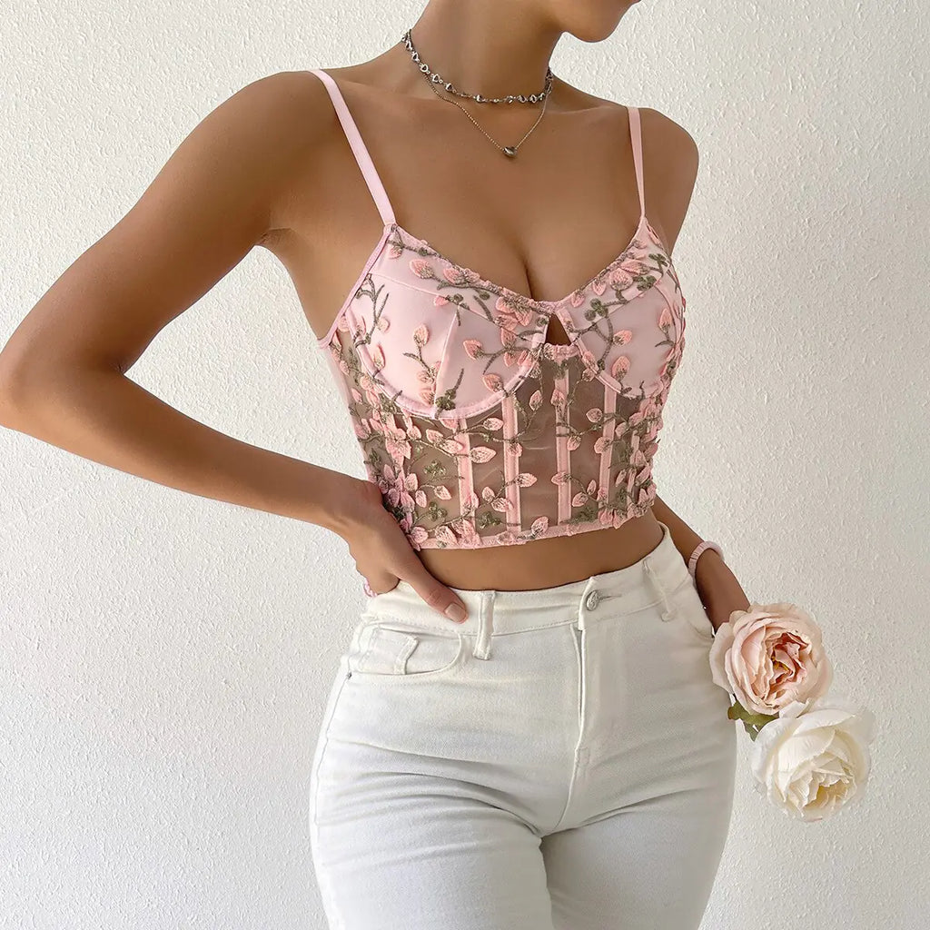 Top de corsé sexy de terciopelo para mujer