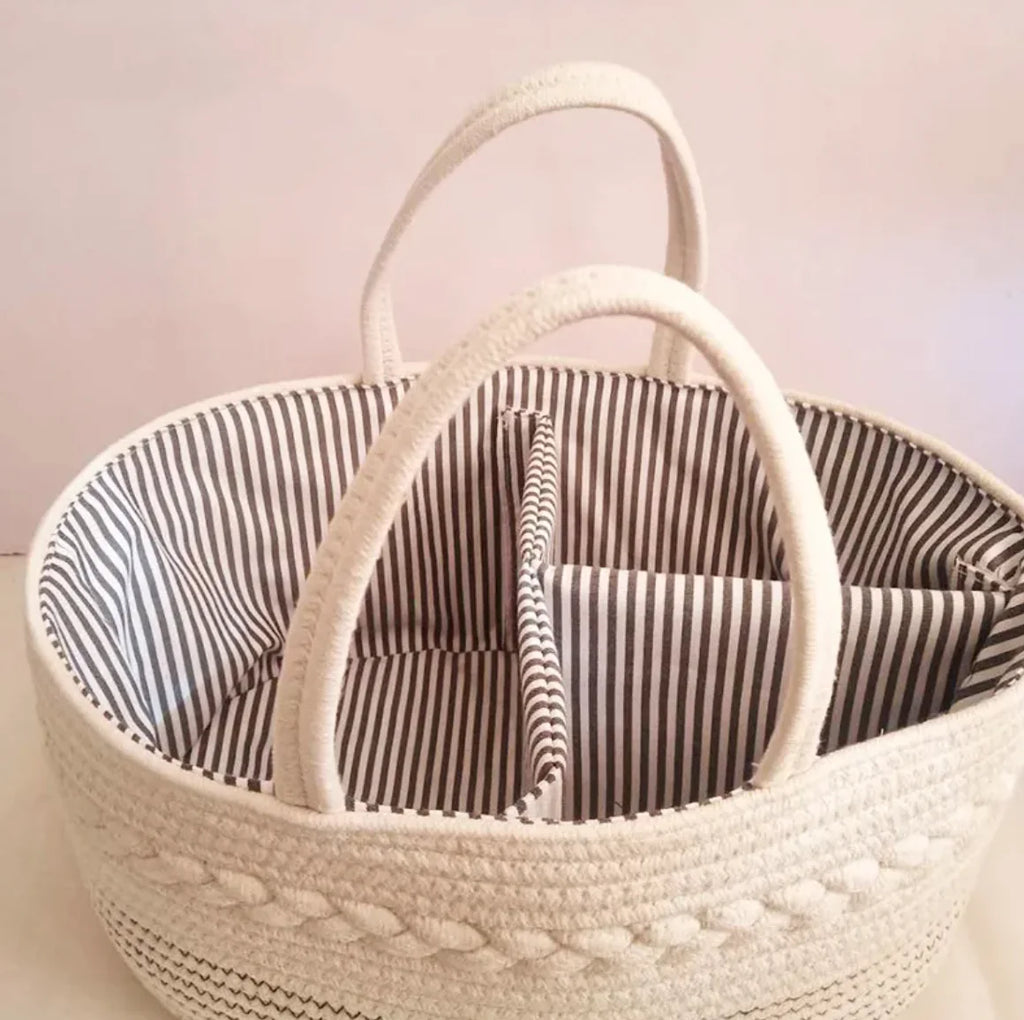 Cesta de almacenamiento portátil de plástico compacta - Color blanco