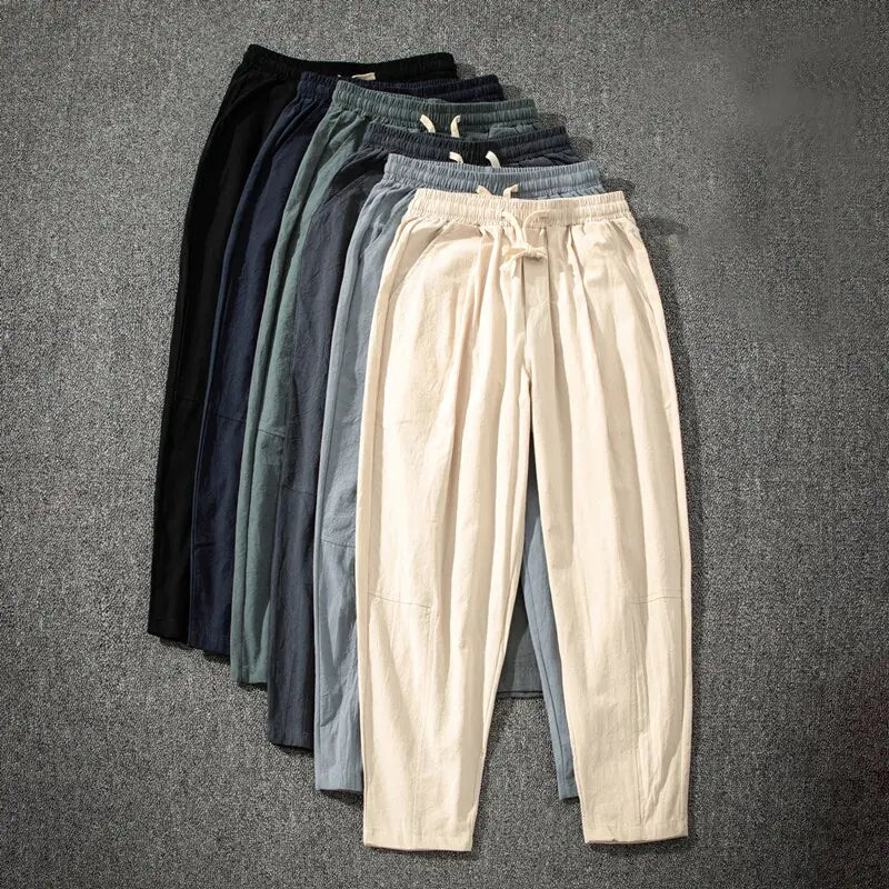 Pantalones de lino y algodón de verano