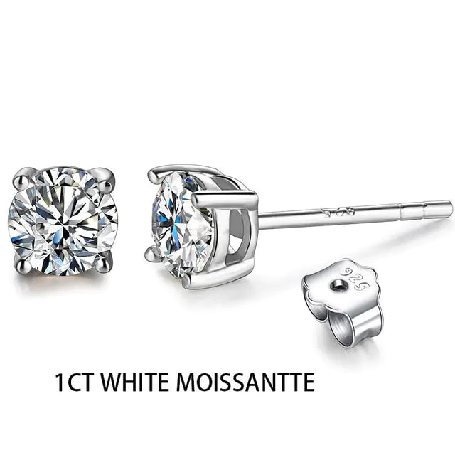 Pendientes de moissanita de 2 quilates