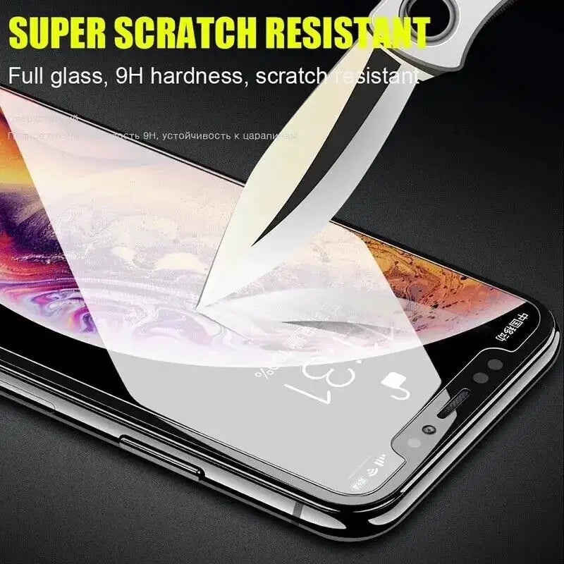Protectores de pantalla de vidrio templado HD para iPhone X, paquete de 3