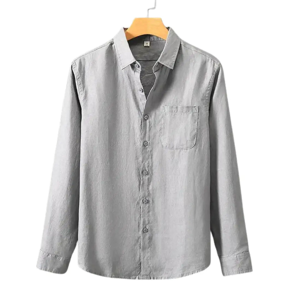 Camisa de algodón de manga larga para hombre de East Rain