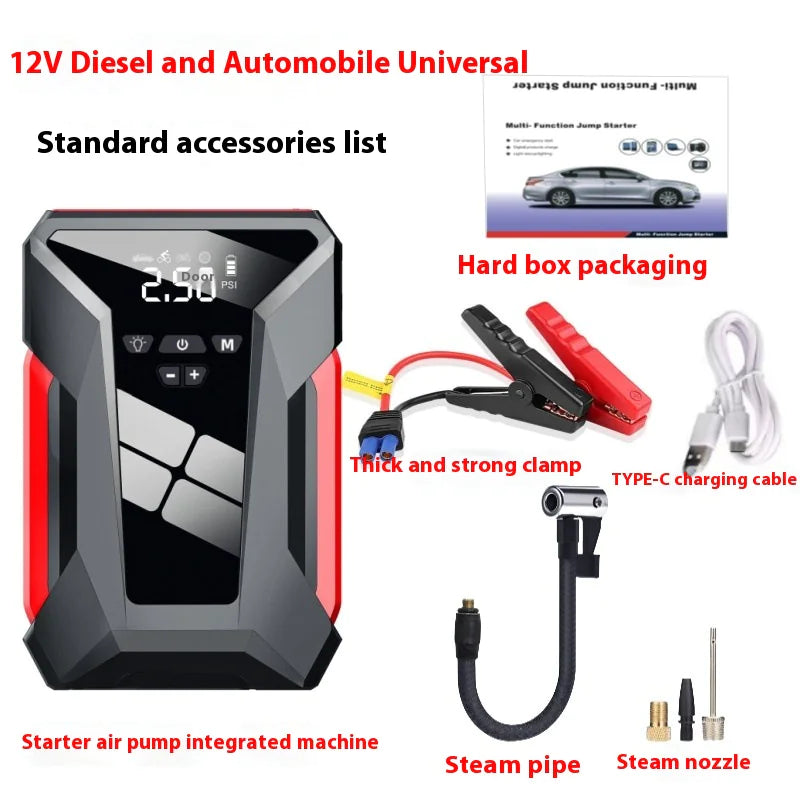 Banco de energía de emergencia para automóvil de 12 V y arrancador inflable todo en uno