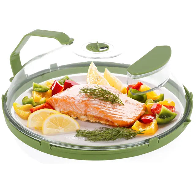 Tapa protectora para alimentos en microondas
