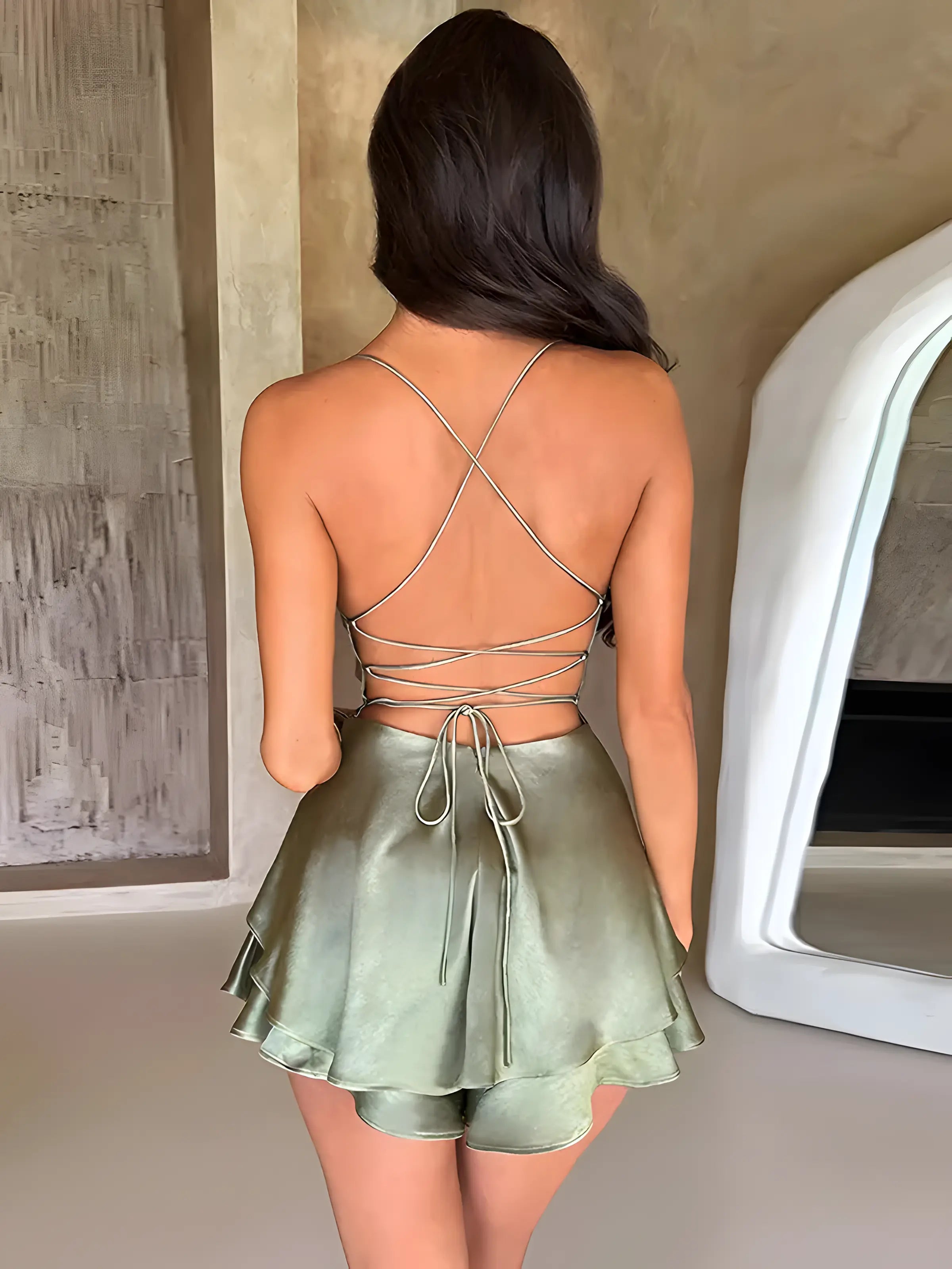 Minivestido camisola de satén