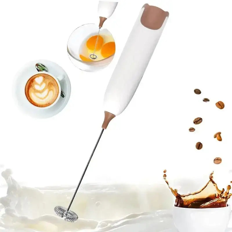 Espumador de leche eléctrico portátil, miniespumador de leche, máquina para hacer espuma de café, capuchino, crema, batidor, batidor de huevos espumoso, accesorio de cocina