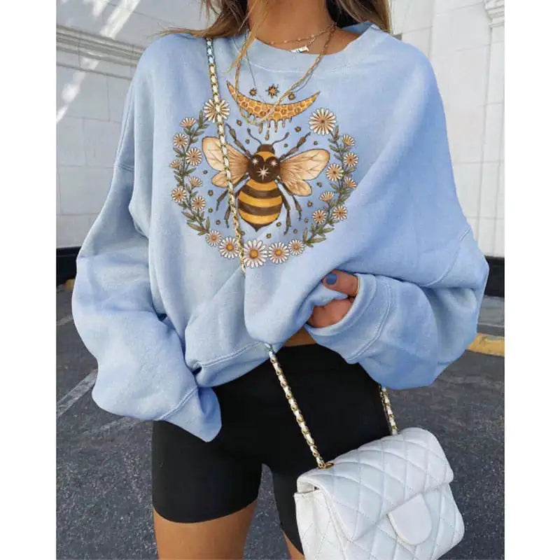 Sudadera con gráfico "Cuidando a las abejas"