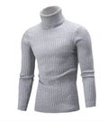 Men's Slim-Fit Knitted Turtleneck Sweater - Solid Color