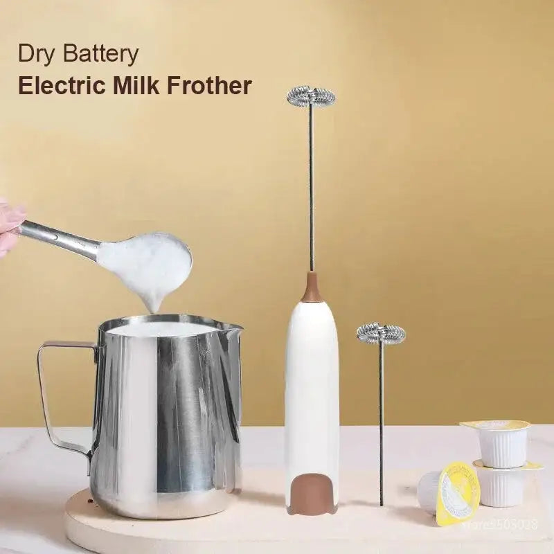 Espumador de leche eléctrico portátil, miniespumador de leche, máquina para hacer espuma de café, capuchino, crema, batidor, batidor de huevos espumoso, accesorio de cocina